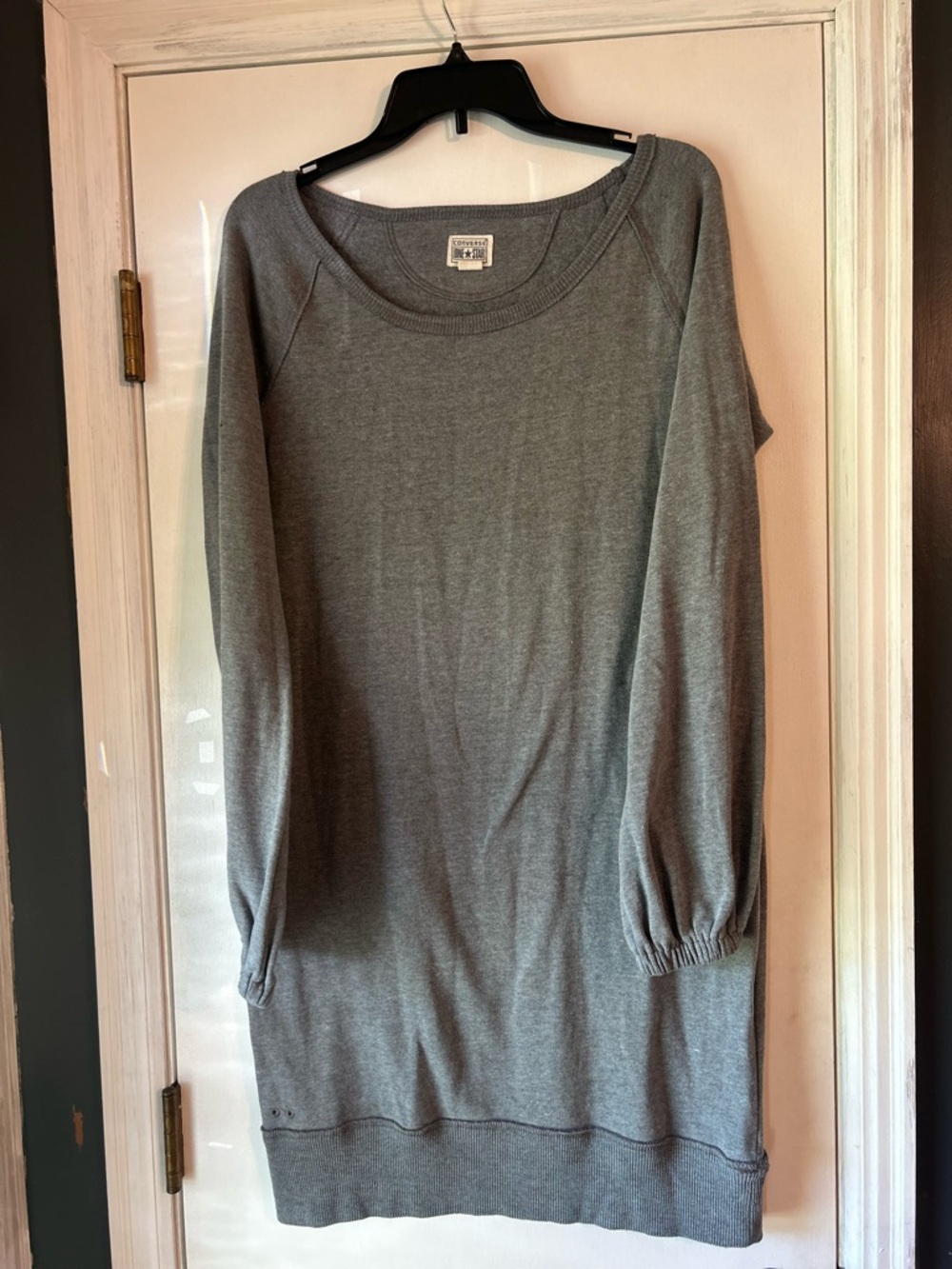 Gray Long Sleeve Sweater Dress